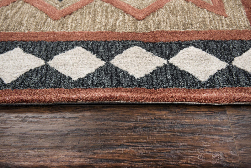 Mesa Area Rugs MZ055B Brown Wool Southwest Design in 3 Sizes