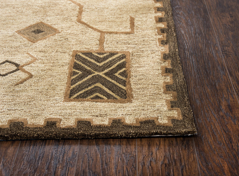 Mesa Area Rugs MZ159B Gold Wool Southwest Design in 3 Sizes