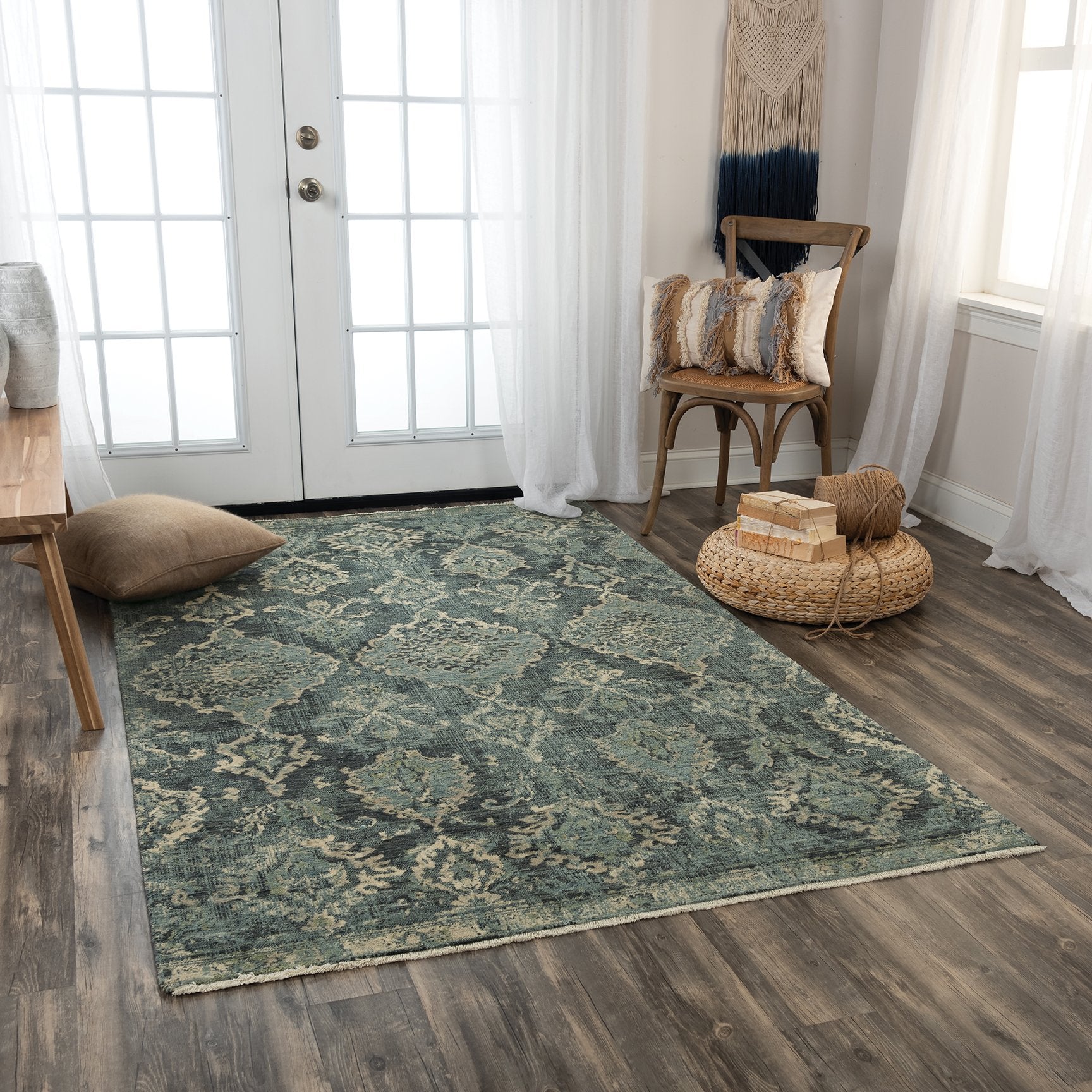 Rizzy Home Area Rugs Platinum Area Rugs PNM102 Blue By Rizzy Home Wool From India