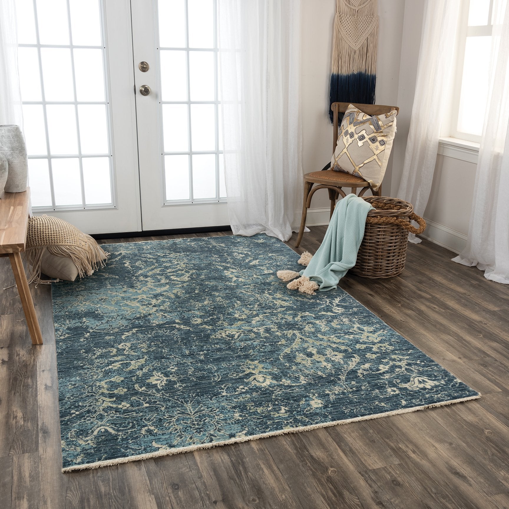 Rizzy Home Area Rugs Platinum Area Rugs PNM108 Blue By Rizzy Home Wool From India