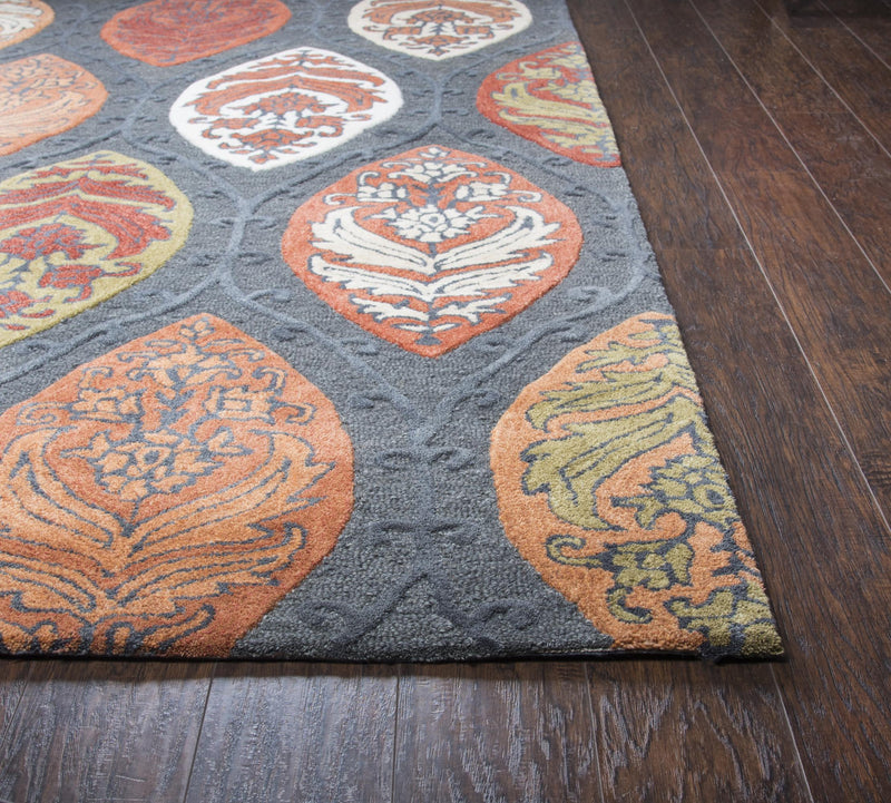 Resonant Area Rugs RS775A Gray-Multi Wool Hand Tufted 5 Sizes