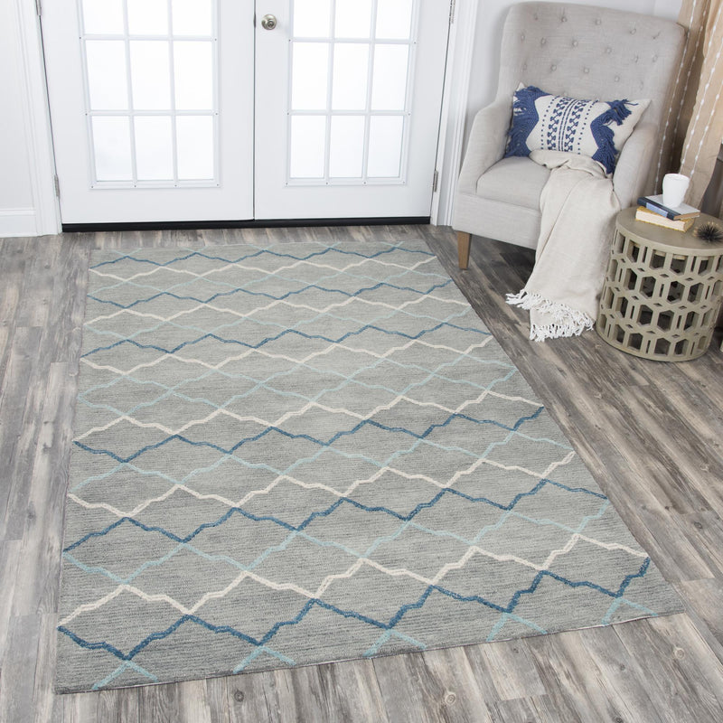 Resonant Area Rugs RS902A Gray Wool Hand Tufted 5 Sizes