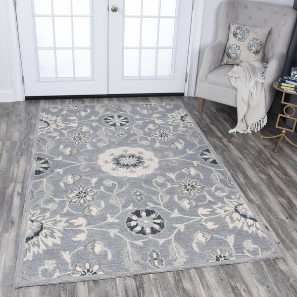 Resonant Area Rugs RS915A Gray Wool Hand Tufted 5 Sizes