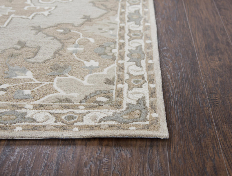Resonant Area Rugs RS931A Tan Wool Hand Tufted 5 Sizes