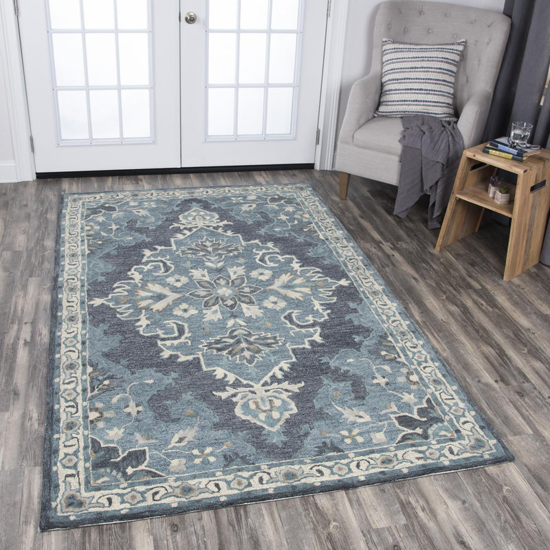 Resonant Area Rugs RS932A Dark Gray Wool Hand Tufted 5 Sizes