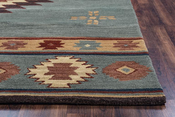 Rizzy Home Area Rugs Southwest Area Rugs SU-2008 Green Hand Tufted 100% Wool From India