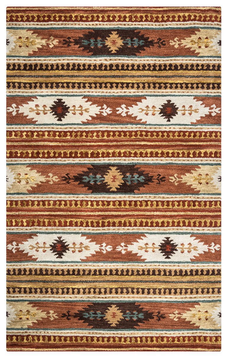 Rizzy Home Area Rugs SouthWest Area Rugs SU-8156 Multi Rust Hand Tufted 100% Wool From India