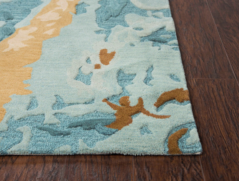 Vogue Area Rugs  VOG102 Blue Wool Contemporary Design in 5 Sizes