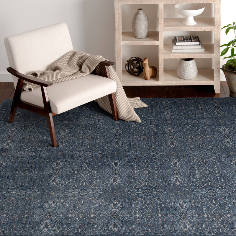 Traditions Area Rugs 2801NH Blue in 15 Sizes Made in USA