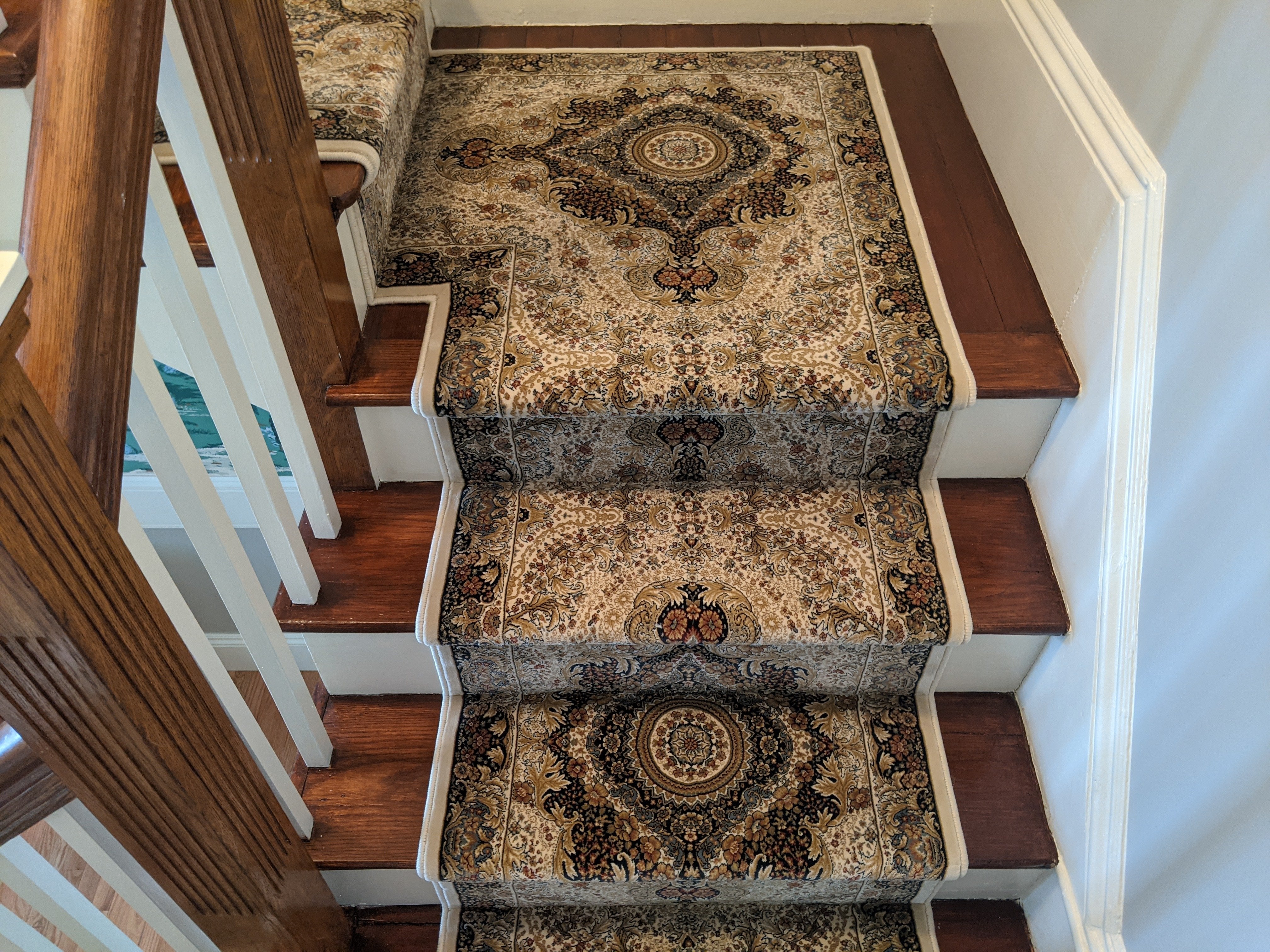 Rug Depot Home Custom Stair Runner Masterpiece Ivory Stair Runner 111W Custom Stair Installation