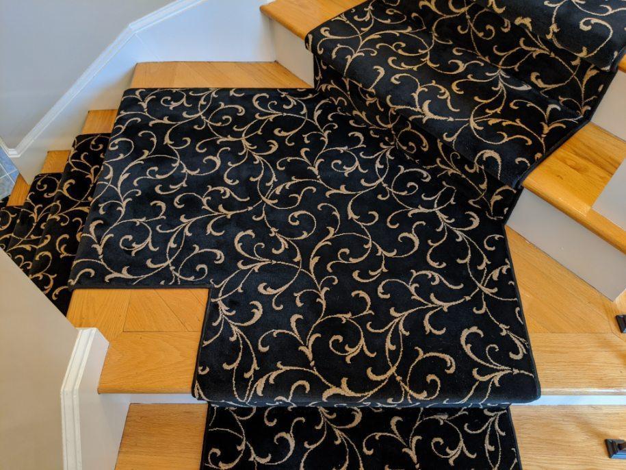 La Scala Black Stair Runner CBB2-0006A Custom Cut For Stairs