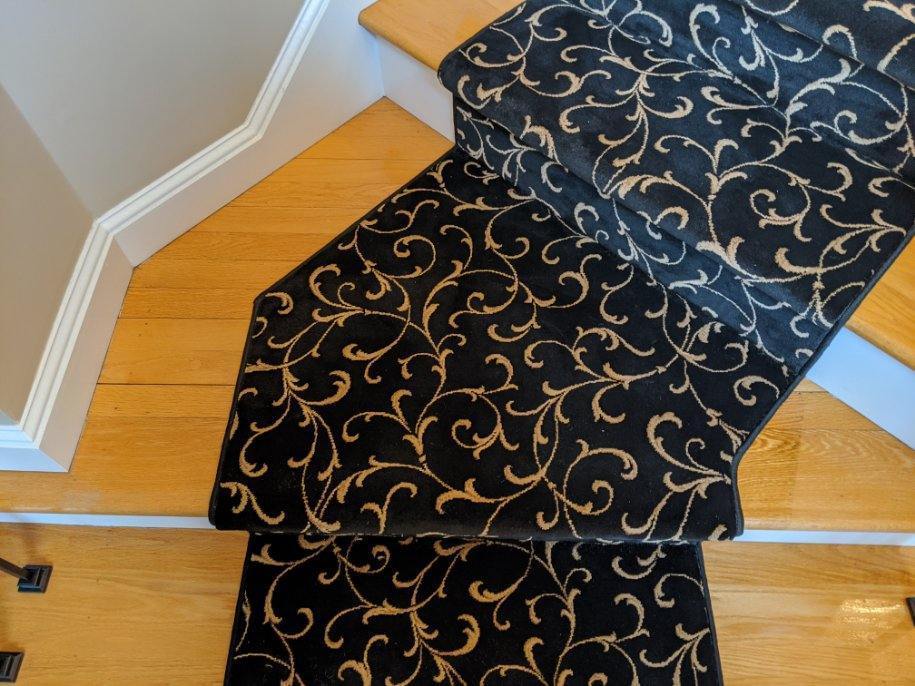 La Scala Black Stair Runner CBB2-0006A Custom Cut For Stairs