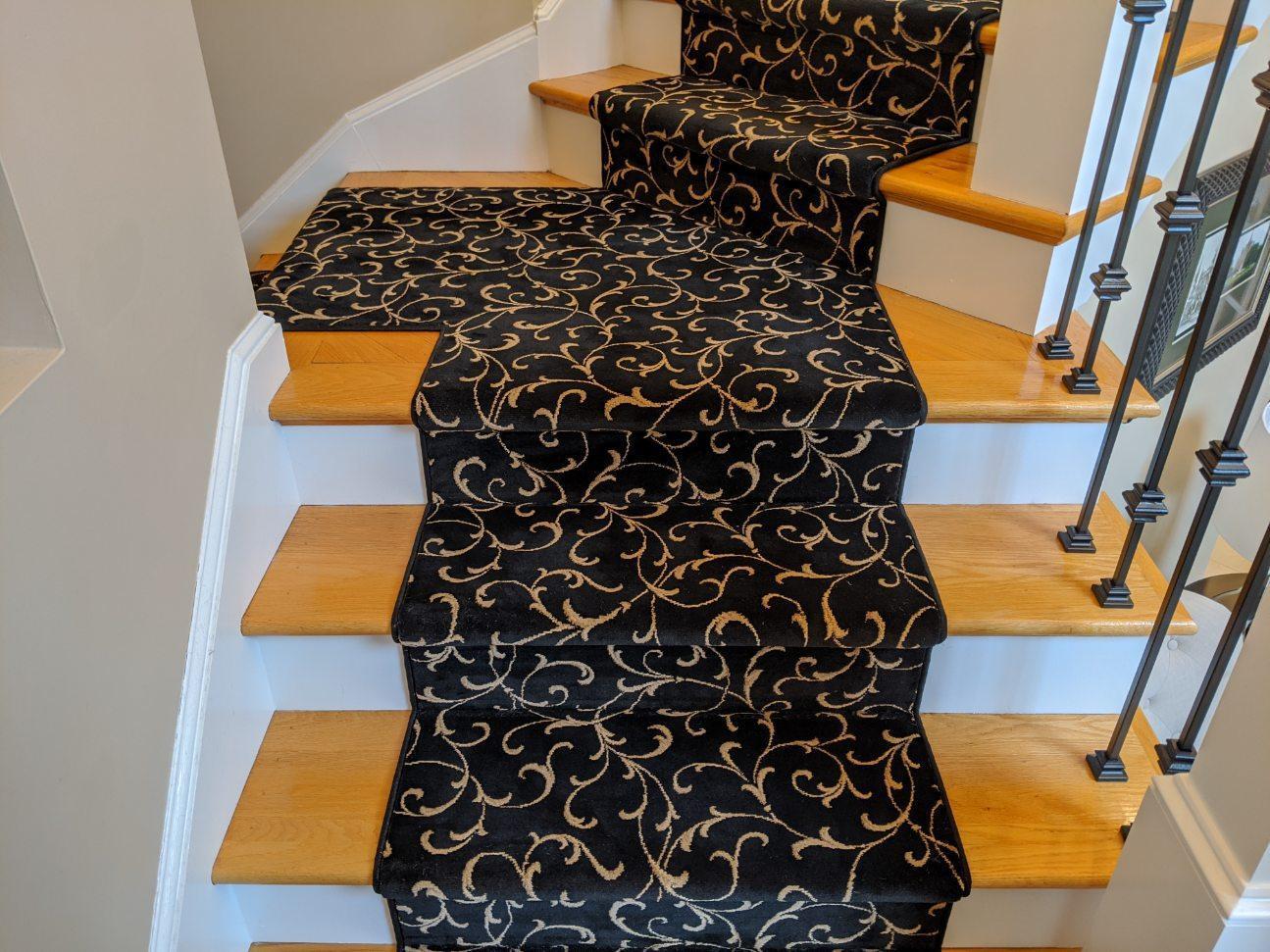 La Scala Black Stair Runner CBB2-0006A Custom Cut For Stairs