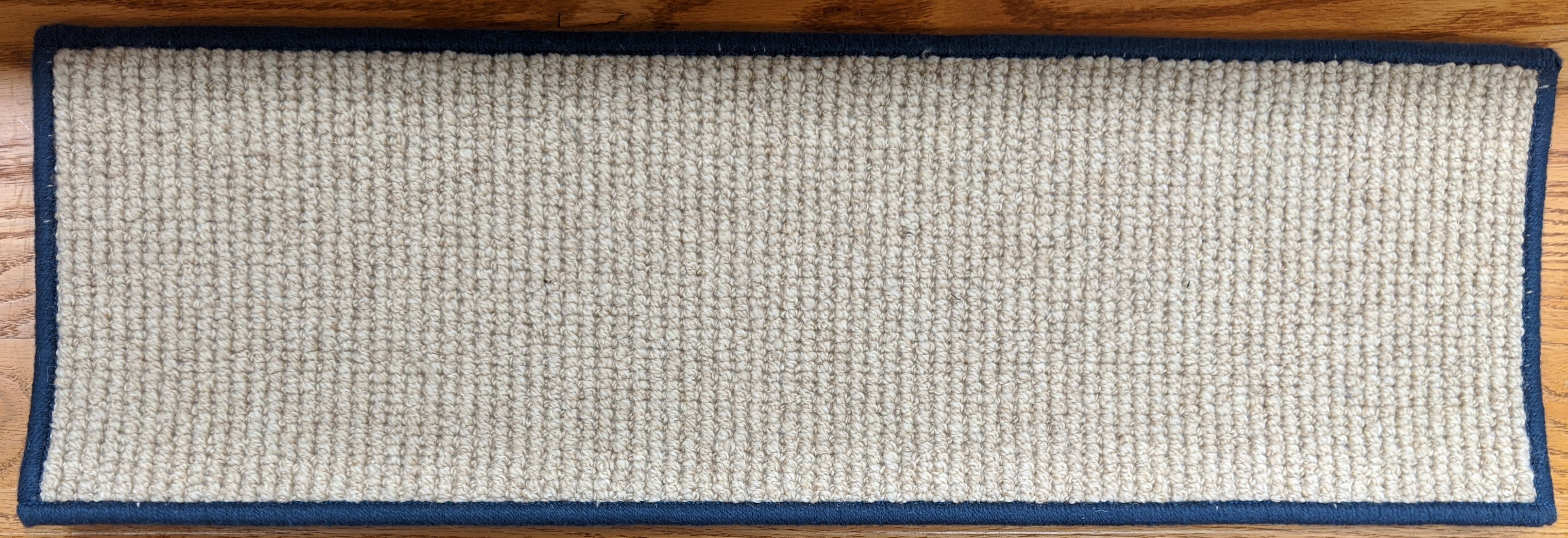 Softer Than Sisal Wool Stair Treads 26in x 9in with Landing Rugs w/ 9 Color Edges