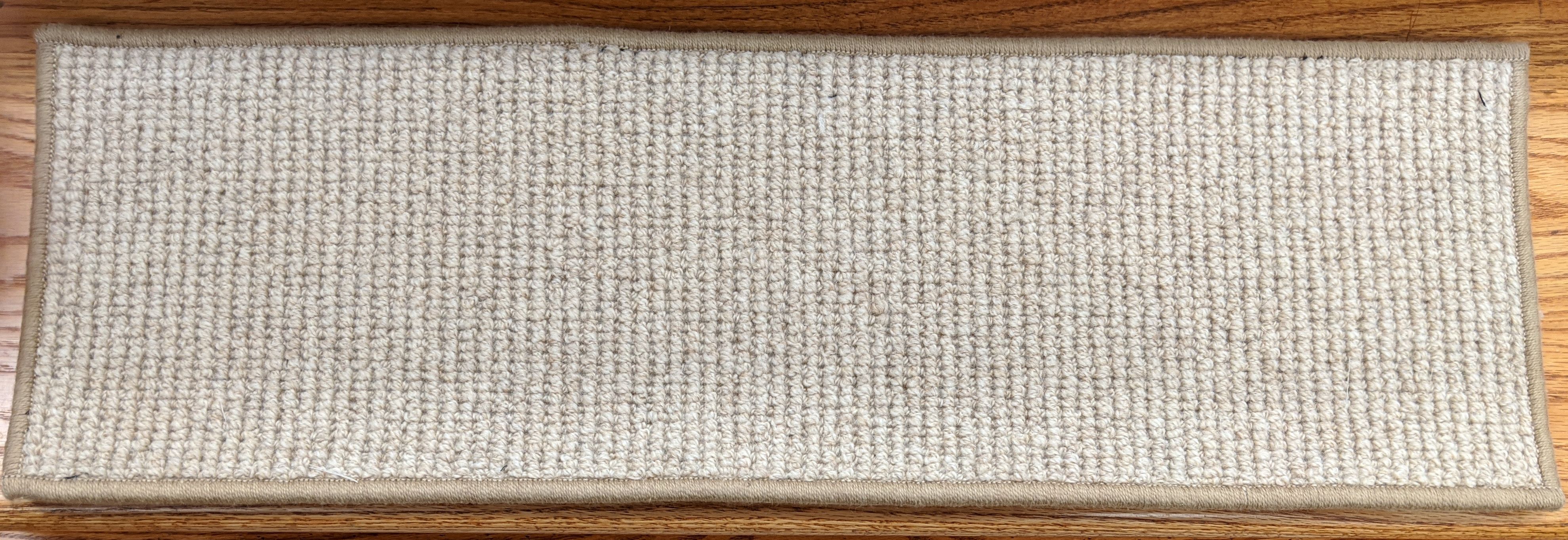 Softer Than Sisal Wool Stair Treads 26in x 9in with Landing Rugs w/ 9 Color Edges