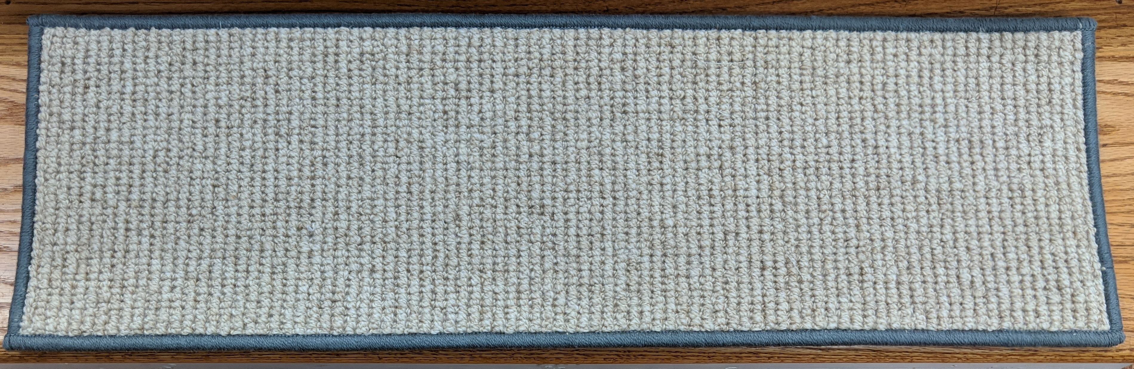 Softer Than Sisal Wool Stair Treads 26in x 9in with Landing Rugs w/ 9 Color Edges