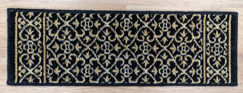 Rug Depot Home Stair Runners Chateau Riems RM21 Onyx 27 and 36 Inch Stair Runner and Stair Treads