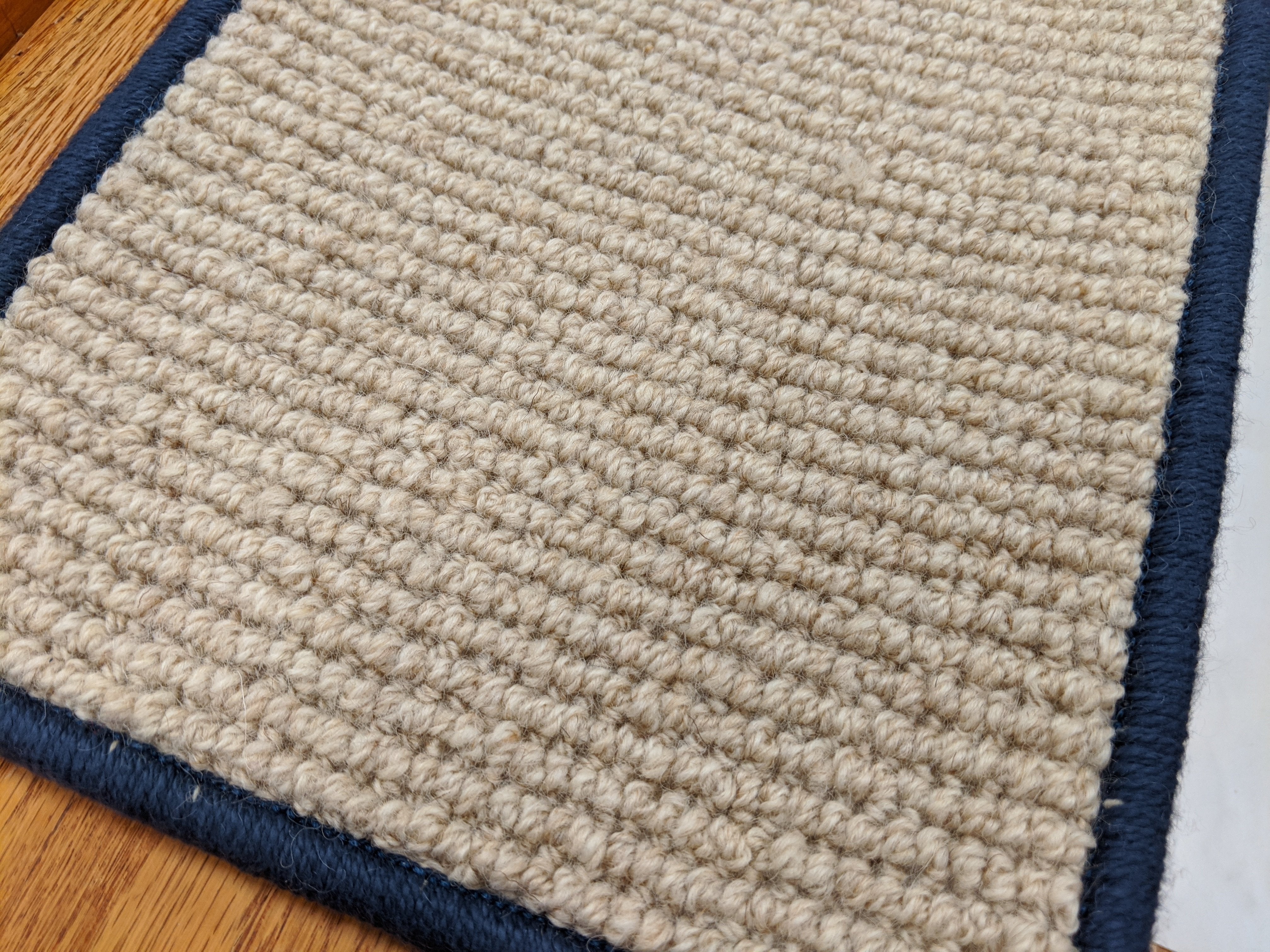 Softer Than Sisal Wool Stair Treads 26in x 9in with Landing Rugs w/ 9 Color Edges