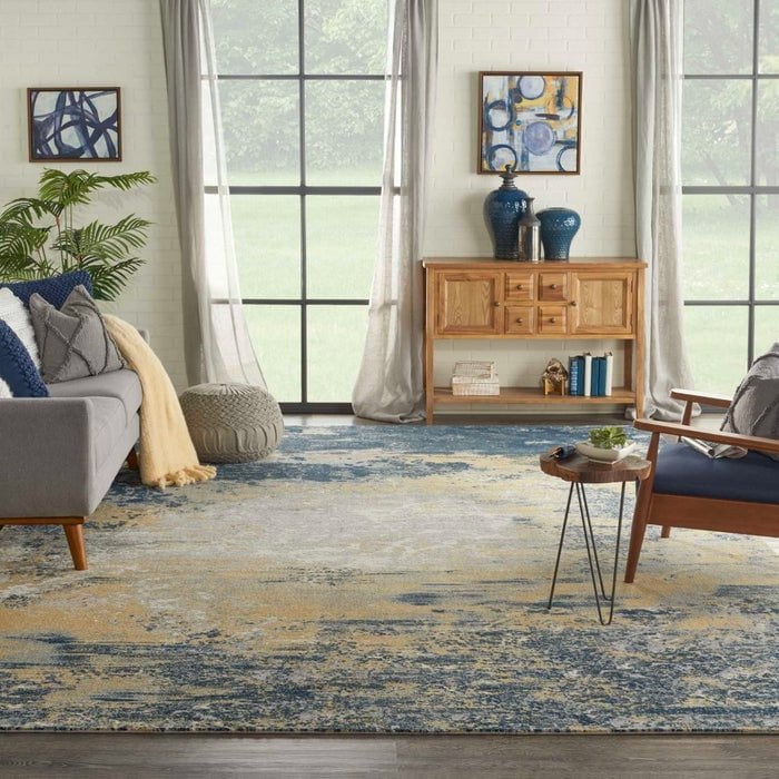 Rug Depot Home Twilight Area Rug TWI-22 Navy-Gold in 8 Sizes