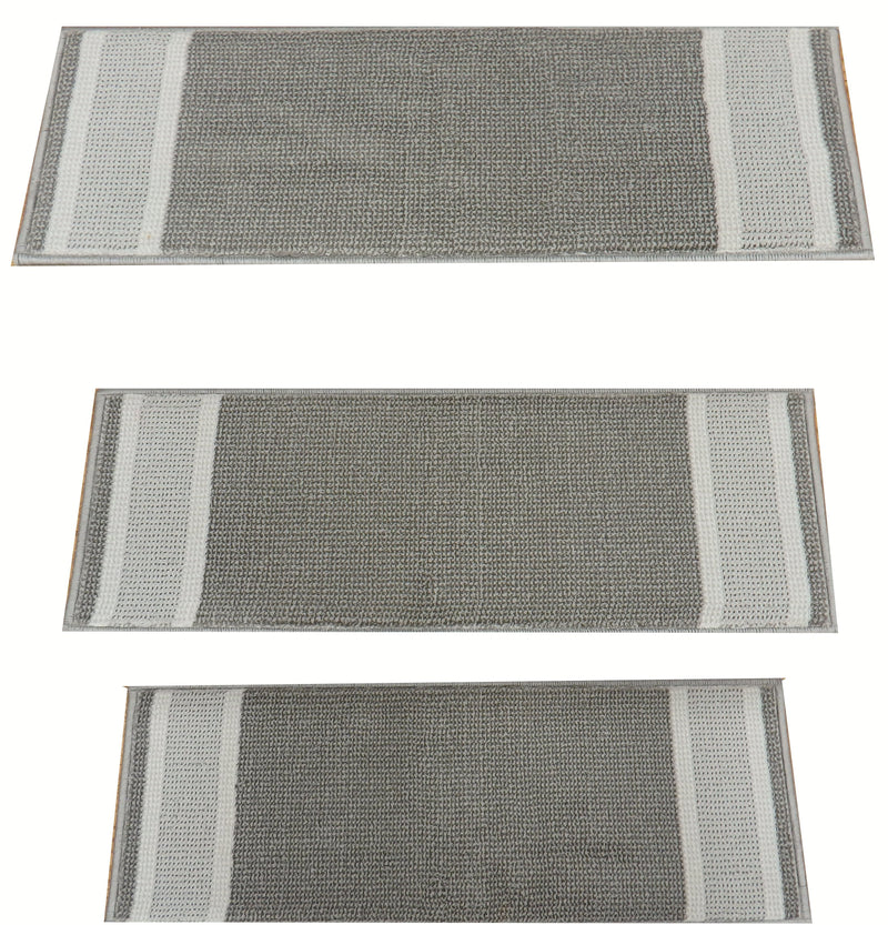 StairTreadsUSA Stair Treads Stair Tread Grey 1234-911 26in x 9in Set of 13 With Non Slip Pads